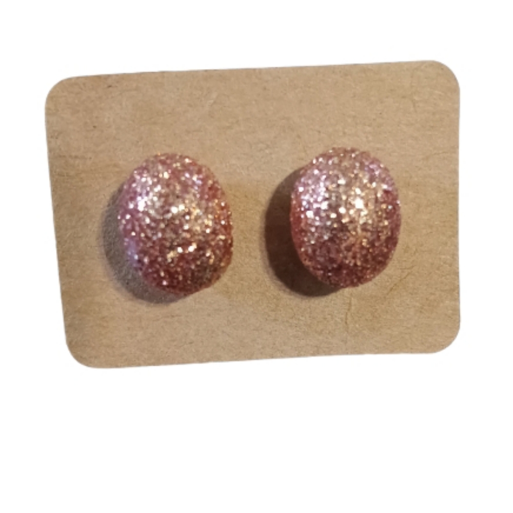 Gold Sparkly Easter Egg Earrings